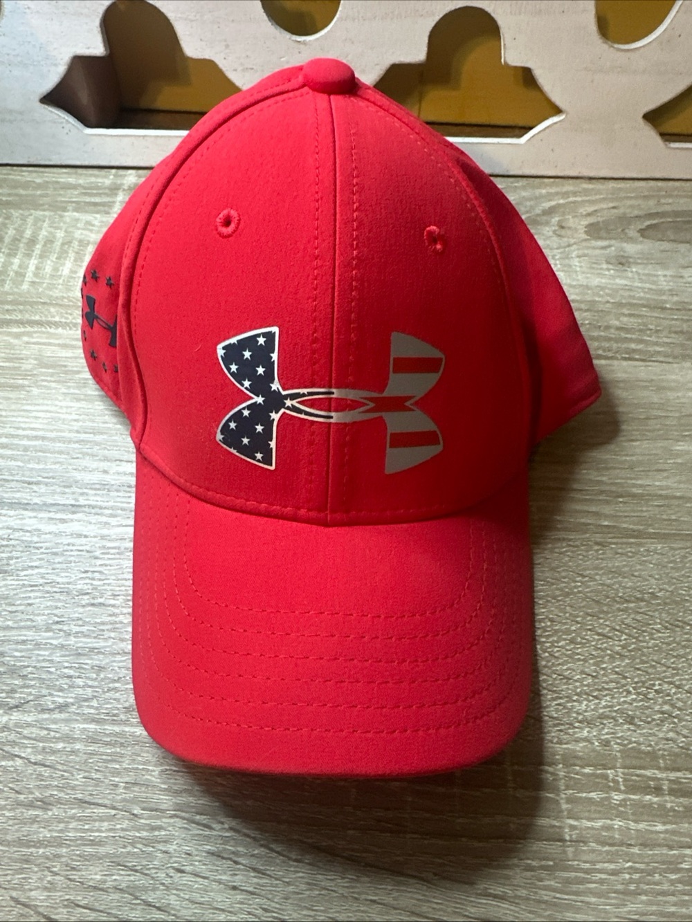 Under Armour Kids Red Cap with American Flag Logo